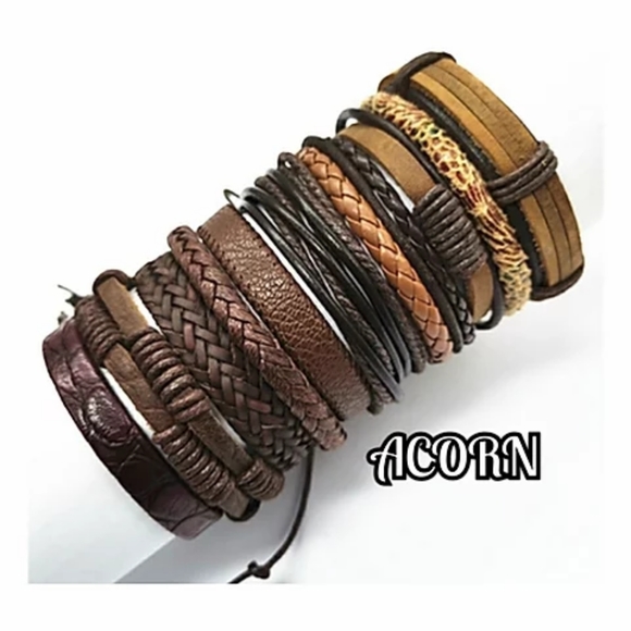 10 PIECE WOVEN LEATHER BRACELETZ - Crow - Picture 6 of 10